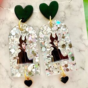 Maleficent Acrylic Dangle Earrings